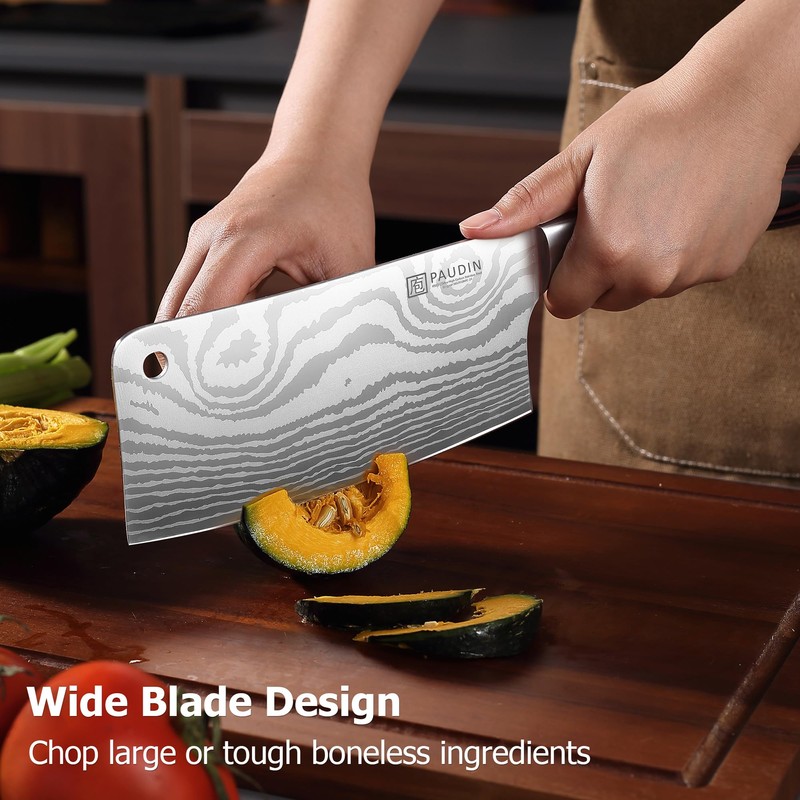 PAUDIN Cleaver Knife, Ultra Sharp Meat Cleaver 7 Inch, High