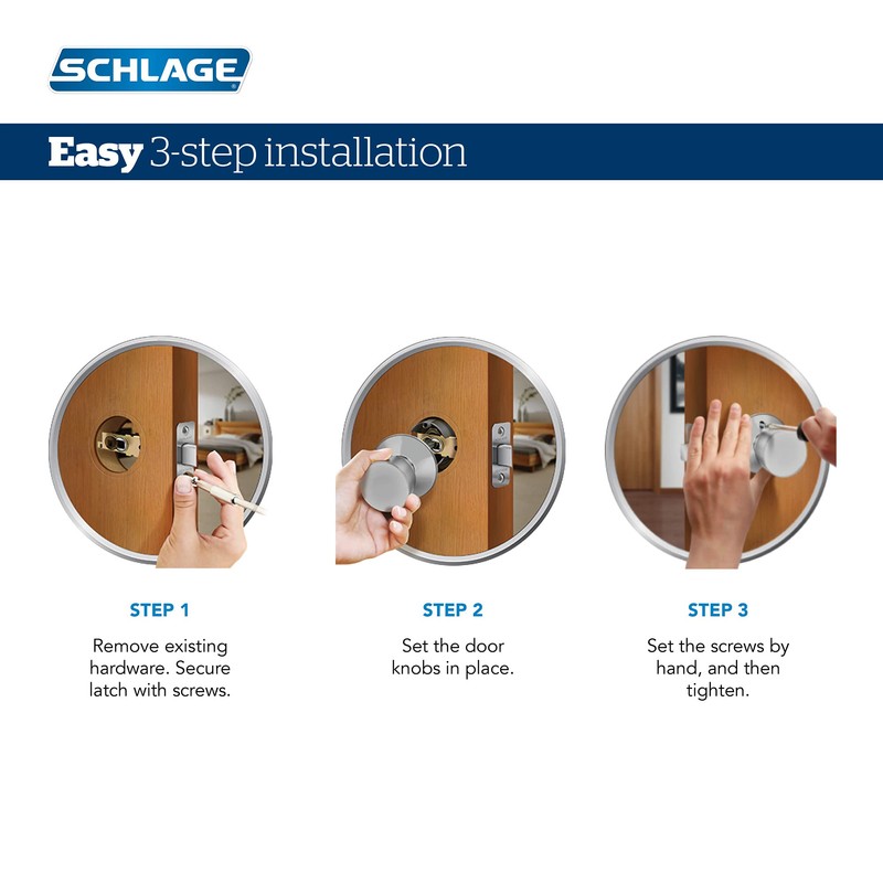 Schlage F10 V SIE 619 Sienna Door Knob, Hall &