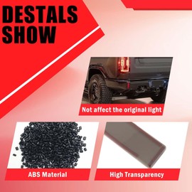 Yinanlutos Rear Tail Fog Light Trim Cover Compatible with Hummer EV Pickup 2024 2025 2026 Smoked Rear Fog Light Lamp Frame Protector Exterior Decoration Accessories 4PCS