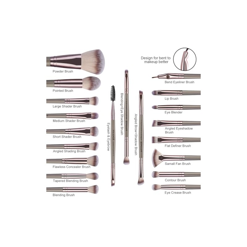 MAANGE 35 Pcs Brochas de Maquillaje Profesional Set de Herramientas