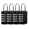 Pack of 4 Padlock Combination Lock Small, 4 Digit Suitcase
