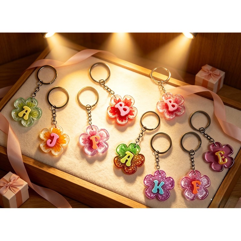 Alphabet Resin Molds Silicone with Hole - 27 Cavities Daisy