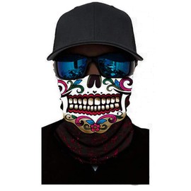 VPK Bandana Scarf Face Mask Balaclava Neck Mouth Cover for Motorcycling Fishing Cycling Sun Sport Gaiter (A-Skeleton)
