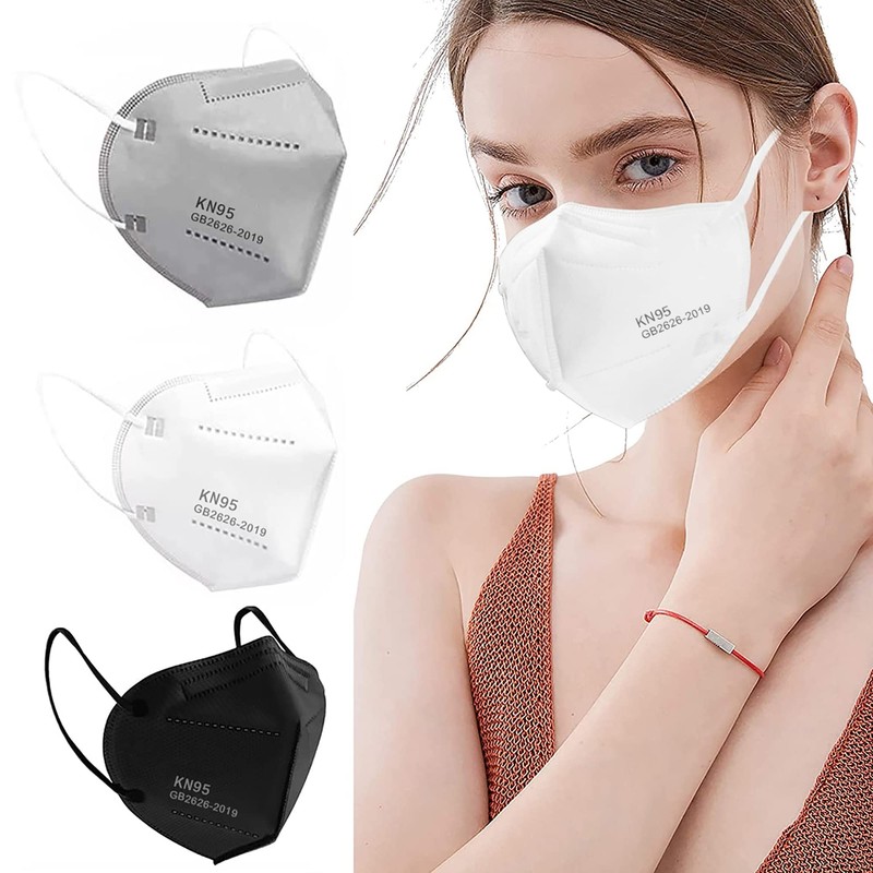 LEMENT 50PCS KN95 Face Mask 5 Layer Breathable with Elastic