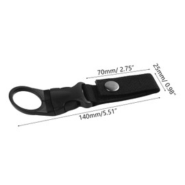 3PCS Bottle Buckle Clip, Hanging Buckle Portable Water Bottle Ring Holder, Outdoor Bottle Holder Belt, Carabiner Nylon Webbing Buckle Strap Clip for Outdoor Camping Mountaineering Hiking (Black)