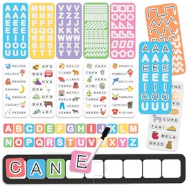 HEADU - Scrittura Guidata Letterine in Gioco - Prescrittura, Alfabeto e Parole |Gioco Didattico per Imparare a Leggere e Scrivere, Gioco Educativo Bambini 3-6 Anni, Regalo Natale Pasqua, Made In Italy