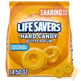 LIFE SAVERS Butter Rum Individually Wrapped Hard Candy, 14.5-Ounce Sharing Size Candy Bag (Pack of 4)