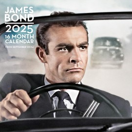 Pyramid International James Bond 2025 Wall Calendar – Exclusive Spy-Themed Art, Iconic 007 Imagery, Stylish 16-Month Planner, Gift for Bond Fans