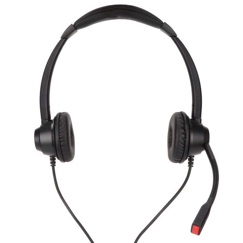 2.5mm Business Headset Binaural Corded Headset with HD Mic for