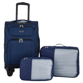 Travelers Club Swansea Carry-On Luggage, Navy Peony, 3 Piece Set