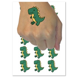 Sweet Kawaii Dinosaur Temporary Tattoo Water Resistant Fake Body Art Set Collection - 54 1" Tattoos (1 Sheet)