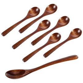 7 Stück Kaffeelöffel Aus Holz, 18 cm Honiglöffel, Langstieliger Holzlöffel zum Umrühren, Honiglöffel aus Hartholz zum Kochen