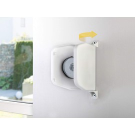 Schellenberg 50151 Roller Shutter Belt Surface-Mounted Hinged System Mini 180° Swivelling Hole Distance 15.5 cm Screw-On Winder Can Be Opened, White, Number 1x, Aufklappbar