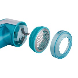 True & Tidy, Portable Fabric Shaver, Safely Removes Lint, Fabric Fluff and Fuzz Balls from All Types of Garments & Fabrics, LR-03, Aqua (Batteries not Included)