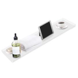 GDAE10 Bathtub Tray Caddy Acrylic Bath Tray,Bath Tub Table Caddy for Home Bathrooms Organizer Shelf, Clear Bathtub Tray Caddy,82x20cm