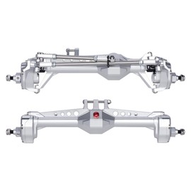 RC Crawler with Machined Aluminum Front and Rear Portal Axles for Vanquish VS4-10 Phoenix F10 LCG Chassis (Silver Axle F and R)