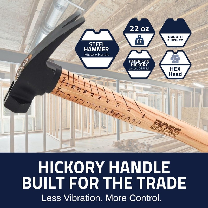 Boss Hammer 22 oz. Premium 4340 Steel Rip Claw Hammer