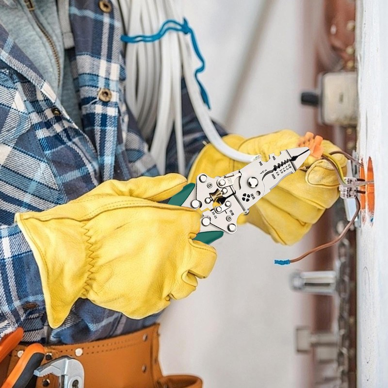 Wire Cutter,Foldable Cable Stripping Crimper Plier | Multi-Function Electrician Wire