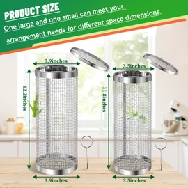 UNIFAMILY Compost Bin Outdoor Inground Worm Composting Bin Kit for Raised Garden Beds, 2 PCS Small Metal Farm Compost Bin for Garden, Reducing Food Waste Composting Systems Sustainable Worm Composter