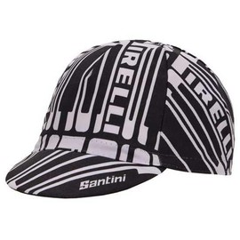 Santini RE460COTPIREL Pirelli Sports Club Cotton Cycling Cap, Black White