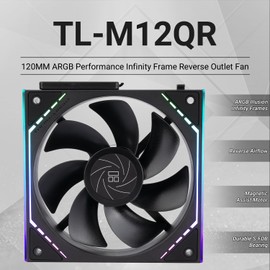 Thermalright TL-M12QR Case Fan-120mm Quiet,Wireless Splicing Building Block CPU Fan Reverse,Infinity Mirror ARGB Lighting Effects,New Power Chip Module Simplifies Wiring Management|1500RPM