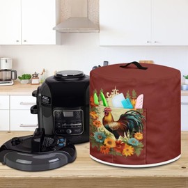 DISNIMO Sunflower Rooster Pressure Cooker Cover Dust-proof Cover for Rice Cooker Air Fryer Kitchen Appliance Covers with Pocket and Top Handle Kitchen Decor