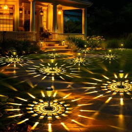 GIGALUMI 16 Pack Solar Lights Outdoor Waterproof, Warm White Pathway Light Solar Powered, Landscape Lighting, Garden Lights for Decor, Patio, Garden, Yard, Pathways, Walkways
