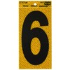 HY-KO PROD CO RV-75/6 5" BLK/YEL 6 Hy-ko Reflective Number