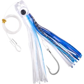 Trolling Lures Saltwater Fishing Lures Big Game Trolling Lures for Mahi Marlin Tuna Dolphin Wahoo Shark Deep Sea Fishing Lures Rigged with Leader Hook Squid Skirts