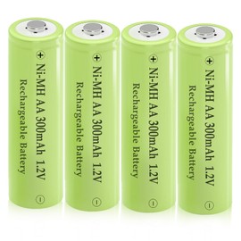 Teneyuuo 1.2 Volt AA 300mAh NI-MH Rechargeable Batteries for Outdoor Solar Decorative Lamp Lights,Candles Lights,4-Packs