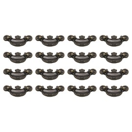 Pastlla 16Pcs 2" Hole Center Antique Bronze Finish Pulls Drop Swing Drawer Pulls Handles Drop Bail Pull Rustic Vintage Style Handles for Furniture Cabinet Cupboard Dresser Wooden Case Box (16Pcs)