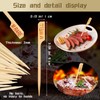 Soaoo 500 Pcs 3.5" Assorted Bamboo Wood Temperature Picks Steak