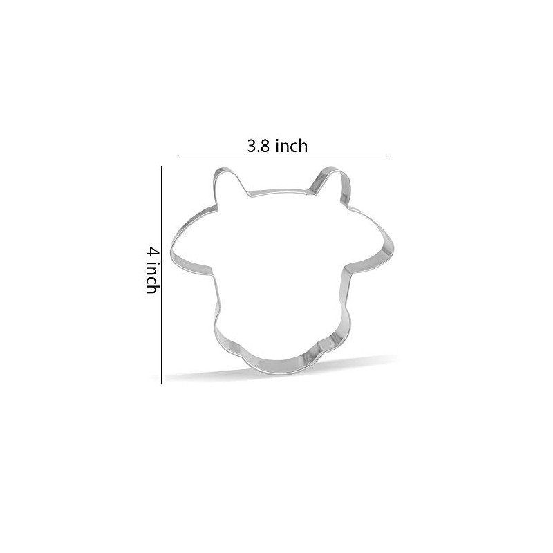 Keewah 4 inch Cow Face Cookie Cutter - Stainless Steel