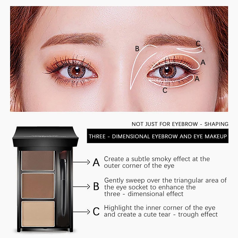All-in-One Dark & Light Brown Eyebrow Powder Palette – Compact