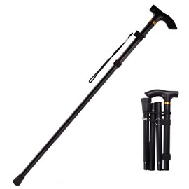 Bastón Plegable Ajustable de Aluminio | Ligero y Resistente hasta 150 kg | Mango Ergonómico Antideslizante Tipo Alemán | Bastón para Caminar Portátil para Adultos Mayores