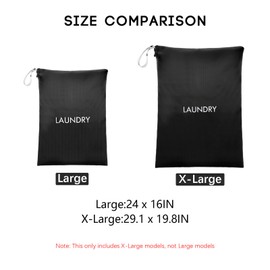 Travel Laundry Bag, Washable Dirty Clothes Travel Bag Waterproof Wet Dry Bags Reusable Camp Clothes Organizer for Sports Home Travel College Dorm Laundromat (1 Pcs X-Large) Black
