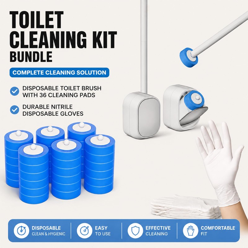Disposable Toilet Brush Set - Disposable Toilet Wand - Cleaning