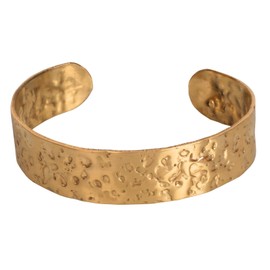 Touchstone New Indian Bollywood Fashion Handcrafted Fine Hand Tool Workmanship Wrist Enhancer 0.60 Inch Wide Free Size Designer Jewelry Cuff Bracelet in Gold Tone for Women.