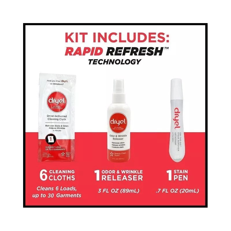Dryel at Home Dry Cleaner Starter Kit with 6 Cleaning