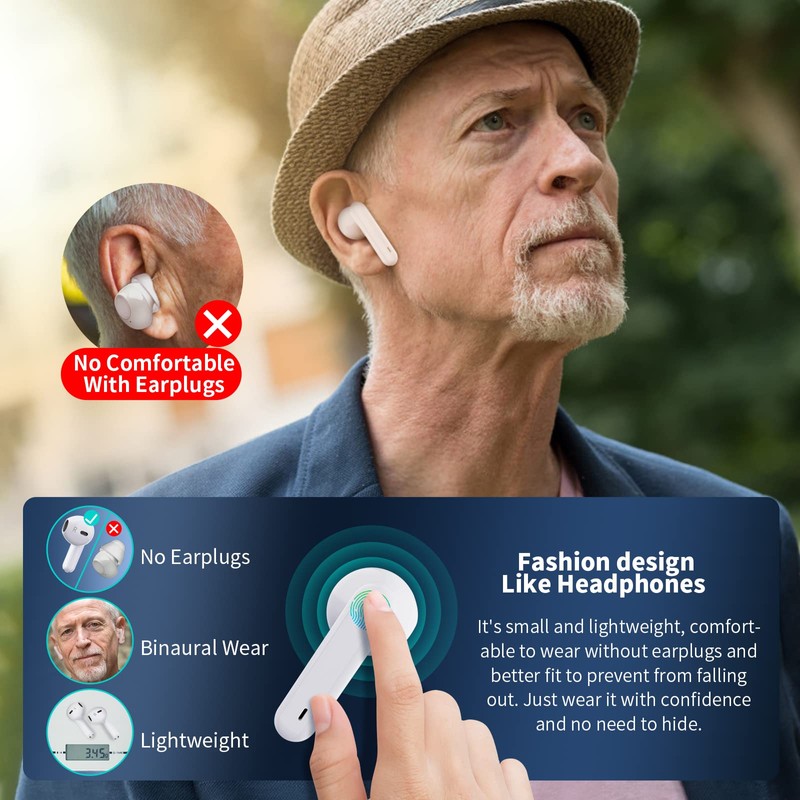 Hearing Aids, Earbyear Rechargeable Hearing Aids for Seniors with Noise