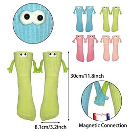 LRNESTO 4 Pairs Holding Hands Socks Funny Crazy Cute Couple Socks Magnetic Valentine Hand Holding Socks Birthday Gifts for Women, Boyfriend, Family, Friends
