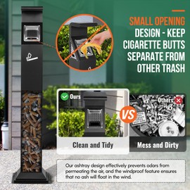 AIWFL Outdoor Trash Receptacle Commercial Vertical Trash Can with Removable Inner Barrel Floor Standing Ash Receptacle for Outside Home Sidewalks Roadside Hotel Scenic Area