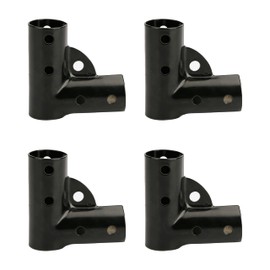 Plum Fittings 1 3/8" x 1 3/8" Black Chain Link Fence Top Gate Corner | Pressed Steel Top Gate Corner | Top Gate Elbow | Pack of 4