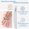 Nail Files (12 Pack), 180/240 Grit Wooden Emery Board Nail