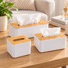 Bamboo Lid Tissue Box Cover for Home & Office –