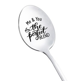 Anniversary Christmas Gifts for Husband Wife Me ＆ You the Perfect Blend Spoon for Girlfriend Boyfriend Coffee Tea Lover Gift for Couple Funny Birthday Gifts Engraved Spoon