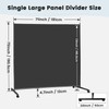 MAYOLIAH Large Single Panel Room Divider on Wheels, 71”W x