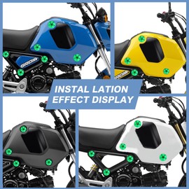 INKUDRI 2024 Grom Fairing Garnish Washer Half Set 2023 Grom Colored Verge Thrust Washers Decorative Side Panel for 2022 2023 2024 Grom MSX125 - Green