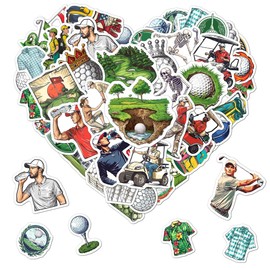 Pack 50 Pcs Cute Sports Golfing Golf Stickers for Water Bottles Funny Laptop Cups Computer Scrapbooking Teens Kids Boys Adults Waterproof Aesthetic Sticker Small Vinyl Decals Bulk