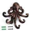 BSTKEY Cast Iron Octopus 5 Tentacles Decorative Wall Hook -